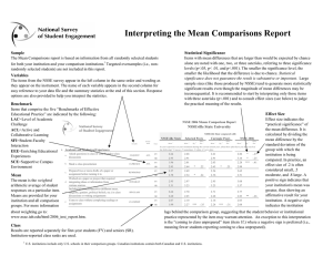 Interpreting the Mean Comparisons Report Sample Statistical Significance