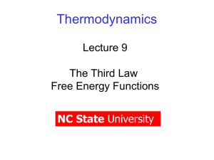Thermodynamics  Lecture 9 The Third Law