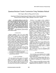 Quantum Boolean Circuits Construction Using Tabulation Method Lu, Kuo