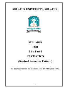 STATISTICS (Revised Semester Pattern) SOLAPUR UNIVERSITY, SOLAPUR.