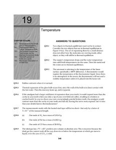 19 Temperature ANSWERS TO QUESTIONS