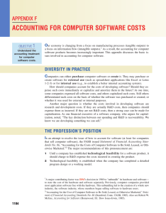 ACCOUNTING FOR COMPUTER SOFTWARE COSTS APPENDIX F 1