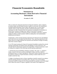 Financial Economists Roundtable Statement on Accounting Disclosure About Derivative Financial Instruments