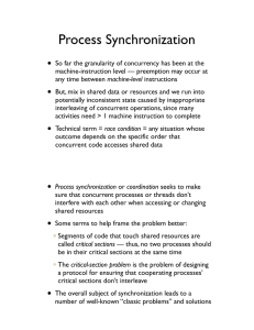 Process Synchronization •