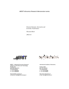 MERIT-Infonomics Research Memorandum series Financial Systems, Innovation and Economic Performance