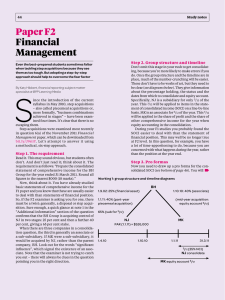 Paper F2 Financial Management