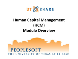 Human Capital Management (HCM) Module Overview