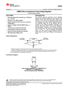 LM9036 Ultra-Low Quiescent Current Voltage Regulator LM9036 FEATURES DESCRIPTION