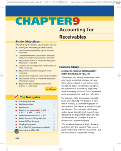 CHAPTER 9 Accounting for Receivables
