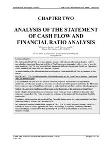 ANALYSIS OF THE STATEMENT OF CASH FLOW AND FINANCIAL RATIO ANALYSIS CHAPTER