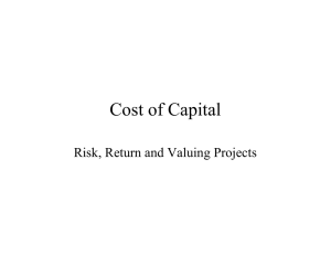 Cost of Capital Risk, Return and Valuing Projects