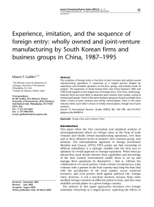 Experience, imitation, and the sequence of