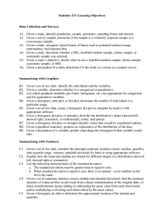 Statistics 311 Learning Objectives Data Collection and Surveys: