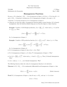 Homogeneous Functions