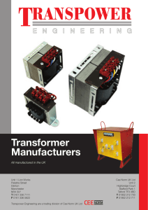 Transformer Manufacturers All manufactured in the UK