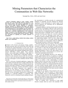 Mining Parameters that Characterize the Communities in Web-like Networks Fellow, IEEE