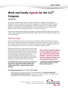 Work and Family for the 112  Congress