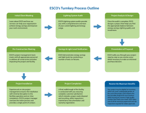 ESCO’s Turnkey Process Outline Initial Client Meeting Lighting System Audit