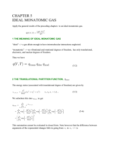 CHAPTER 5 IDEAL MONATOMIC GAS