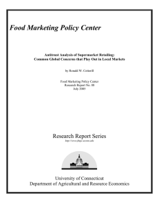 Food Marketing Policy Center Research Report Series University of Connecticut