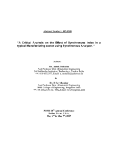 “A  Critical  Analysis  on  the ... typical Manufacturing sector using Synchronous Analyzer. “