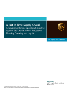 A Just-In-Time Supply Chain?