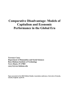 Comparative Disadvantage: Models of Capitalism and Economic Performance in the Global Era