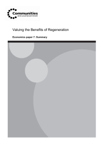 Valuing the Benefits of Regeneration  Economics paper 7: Summary