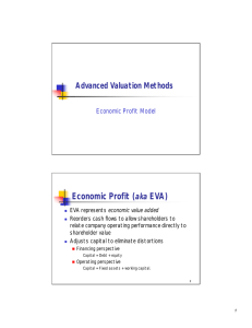 Economic Profit ( EVA) Advanced Valuation Methods aka