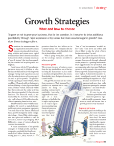 Growth Strategies / strategy What and how to choose