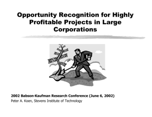 Opportunity Recognition for Highly Profitable Projects in Large Corporations