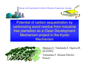 Potential of carbon sequestration by carbonizing wood residue from industrial