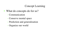 Concept Learning What do concepts do for us? • –