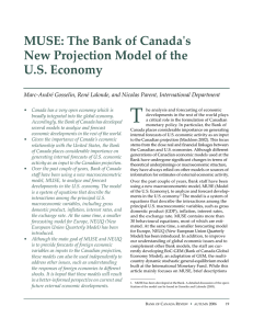MUSE: The Bank of Canada's New Projection Model of the U.S. Economy •