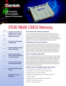 STOR /9600 CMOS Memory High Reliability Total Availability