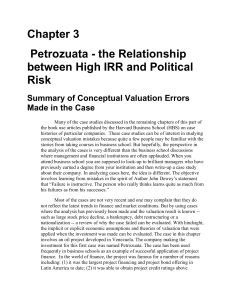 Chapter 3 Petrozuata - the Relationship between High IRR and Political Risk