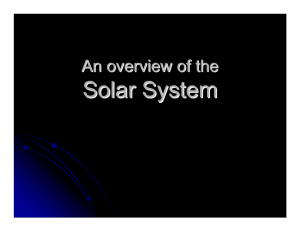 Solar System An overview of the