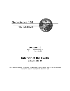 Interior of the Earth CHAPTER  19 Lecture 10
