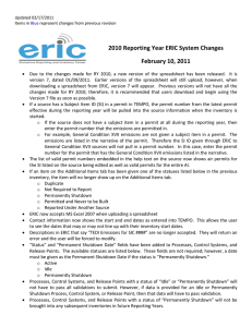 2010 Reporting Year ERIC System Changes  February 10, 2011  