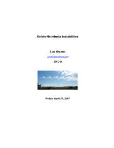 Kelvin-Helmholtz Instabilities Lew Gramer GFD-II