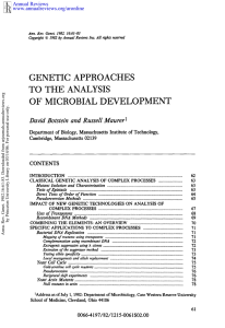 GENETIC  APPROACHES TO  THE  ANALYSIS