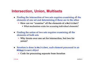 Intersection, Union, Multisets