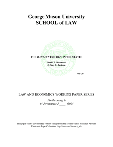 George Mason University SCHOOL of LAW  LAW AND ECONOMICS WORKING PAPER SERIES
