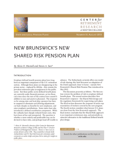 NEW BRUNSWICK’S NEW SHARED RISK PENSION PLAN RETIREMENT