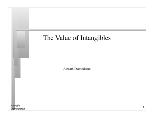 The Value of Intangibles Aswath Damodaran Aswath 1