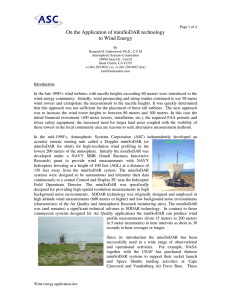 On the Application of miniSoDAR technology to Wind Energy