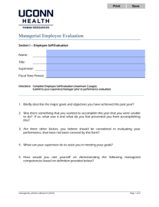 Managerial Employee Evaluation  Section I – Employee Self-Evaluation Name: