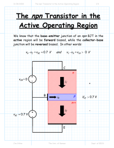 npn The Transistor in the Active Operating Region