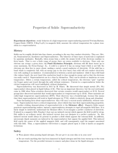 Properties of Solids: Superconductivity