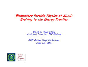 Elementary Particle Physics at SLAC: Evolving to the Energy Frontier